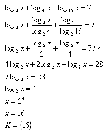 Logarithmic Equations - Other Bases – examples of problems with solutions